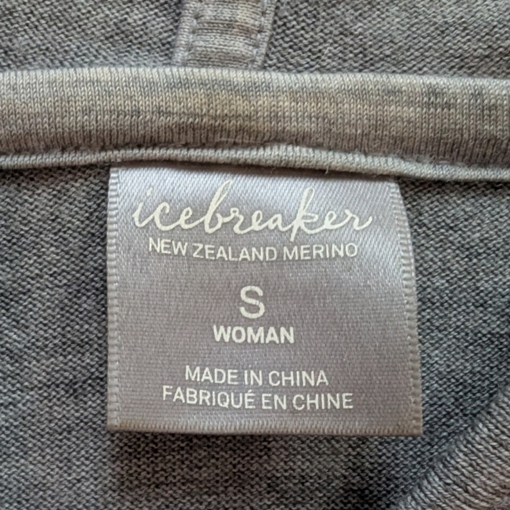 Icebreaker Merino Wool Hoodie Womens Small Grey Outdoors - Picture 11 of 14